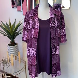 Maggie Barnes purple top